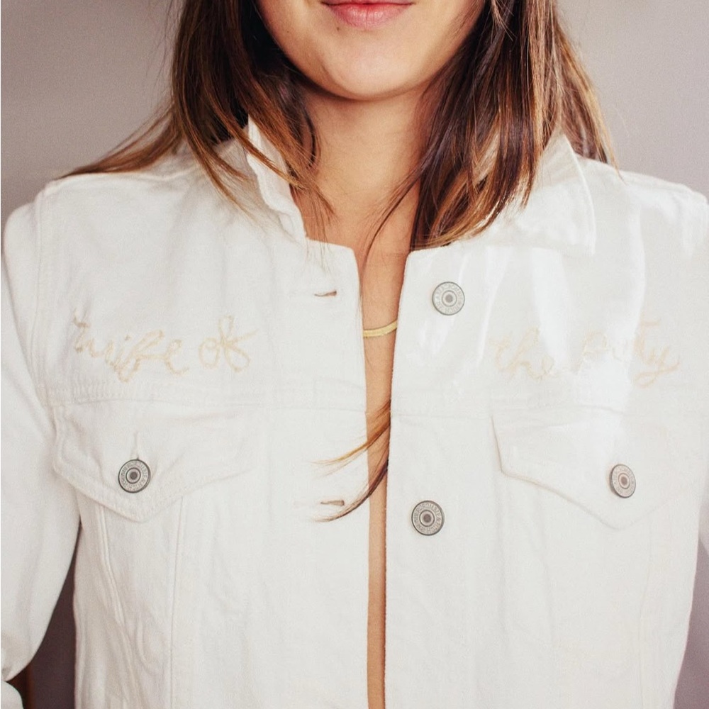 Abercrombie & Fitch Hand Made Macrame "Wife of the party" Bride Jacket
